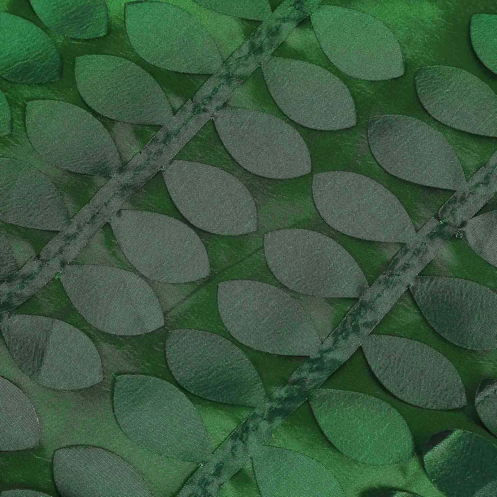 14ft green 3D leaf petal taffeta fabric table skirt