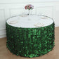 14ft green 3D leaf petal taffeta fabric table skirt on a round table.