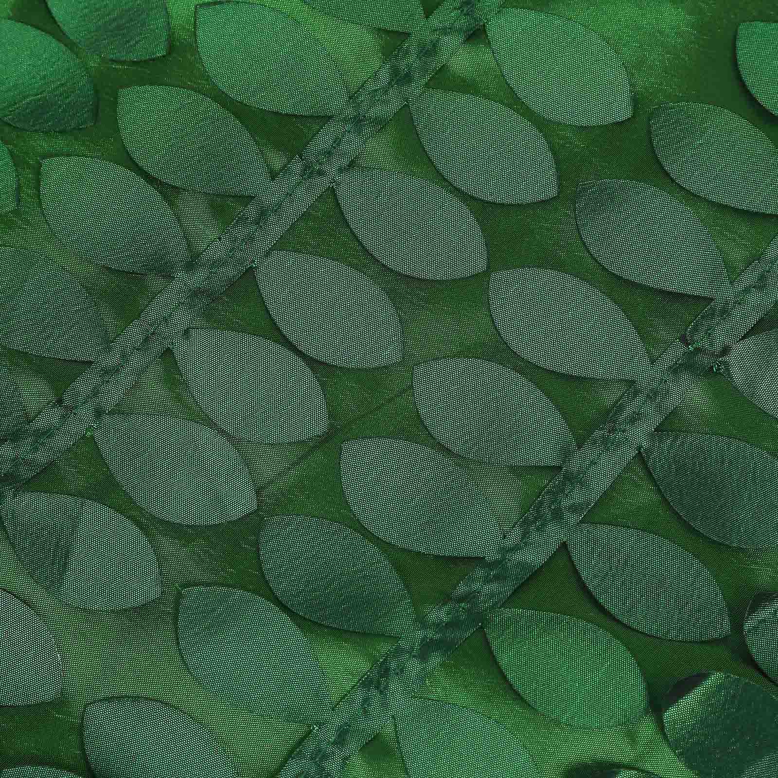 21ft green 3D leaf petal taffeta fabric table skirt