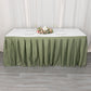 21ft Dusty Sage Green Pleated Polyester Table Skirt, Banquet Folding Table Skirt