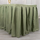 21ft Dusty Sage Green Pleated Polyester Table Skirt, Banquet Folding Table Skirt