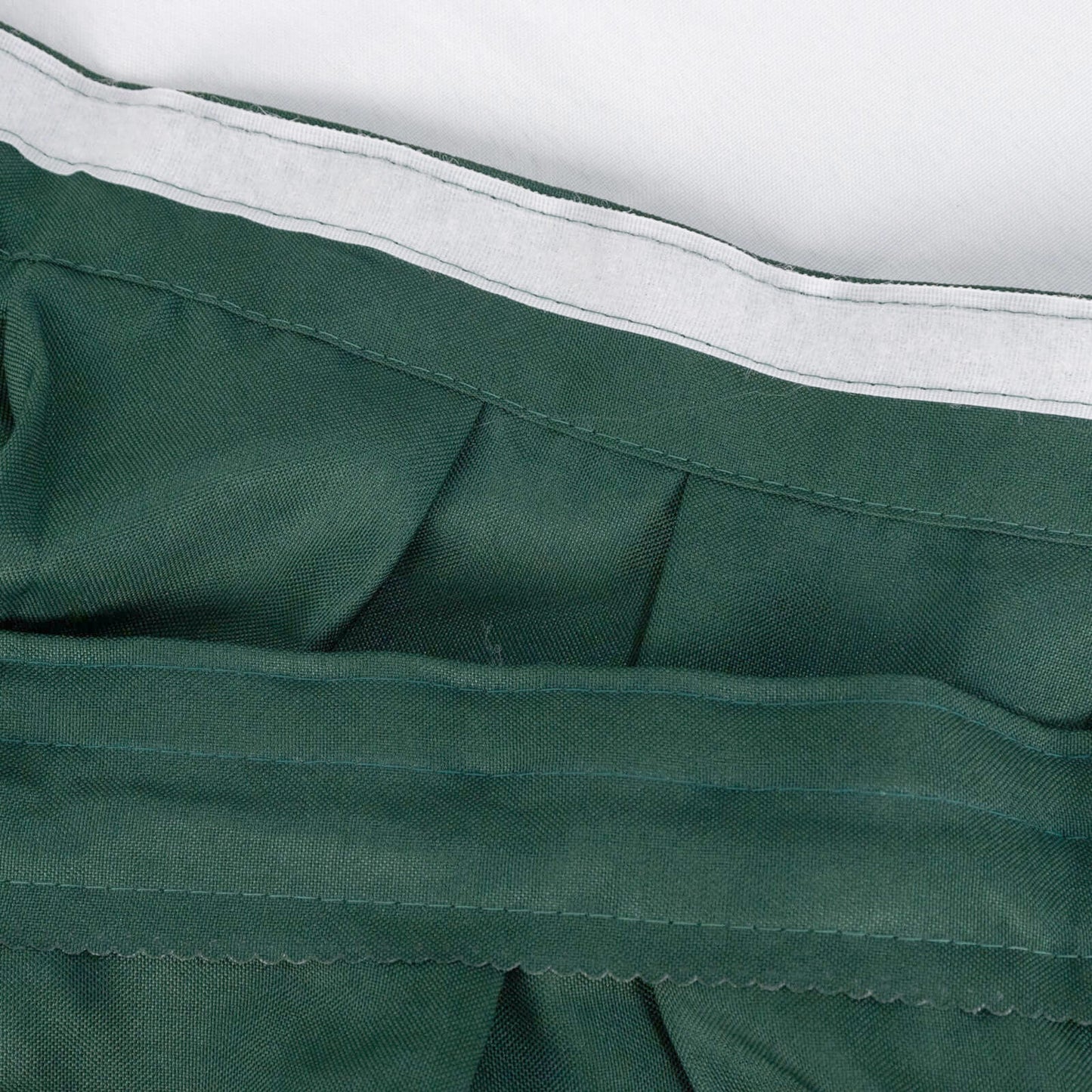 21ft Hunter Emerald Green Pleated Polyester Table Skirt, Banquet Folding Table Skirt