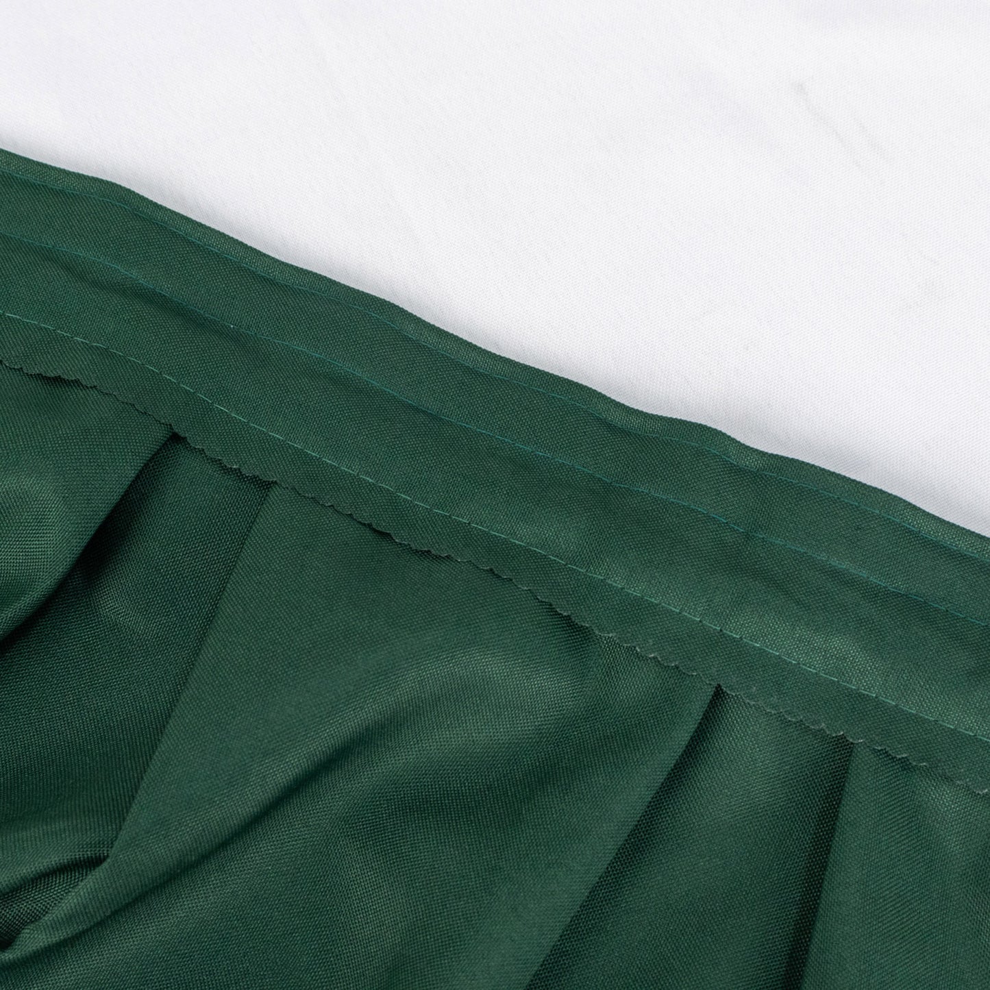 21ft Hunter Emerald Green Pleated Polyester Table Skirt, Banquet Folding Table Skirt