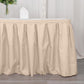 21ft Nude Pleated Polyester Table Skirt, Banquet Folding Table Skirt