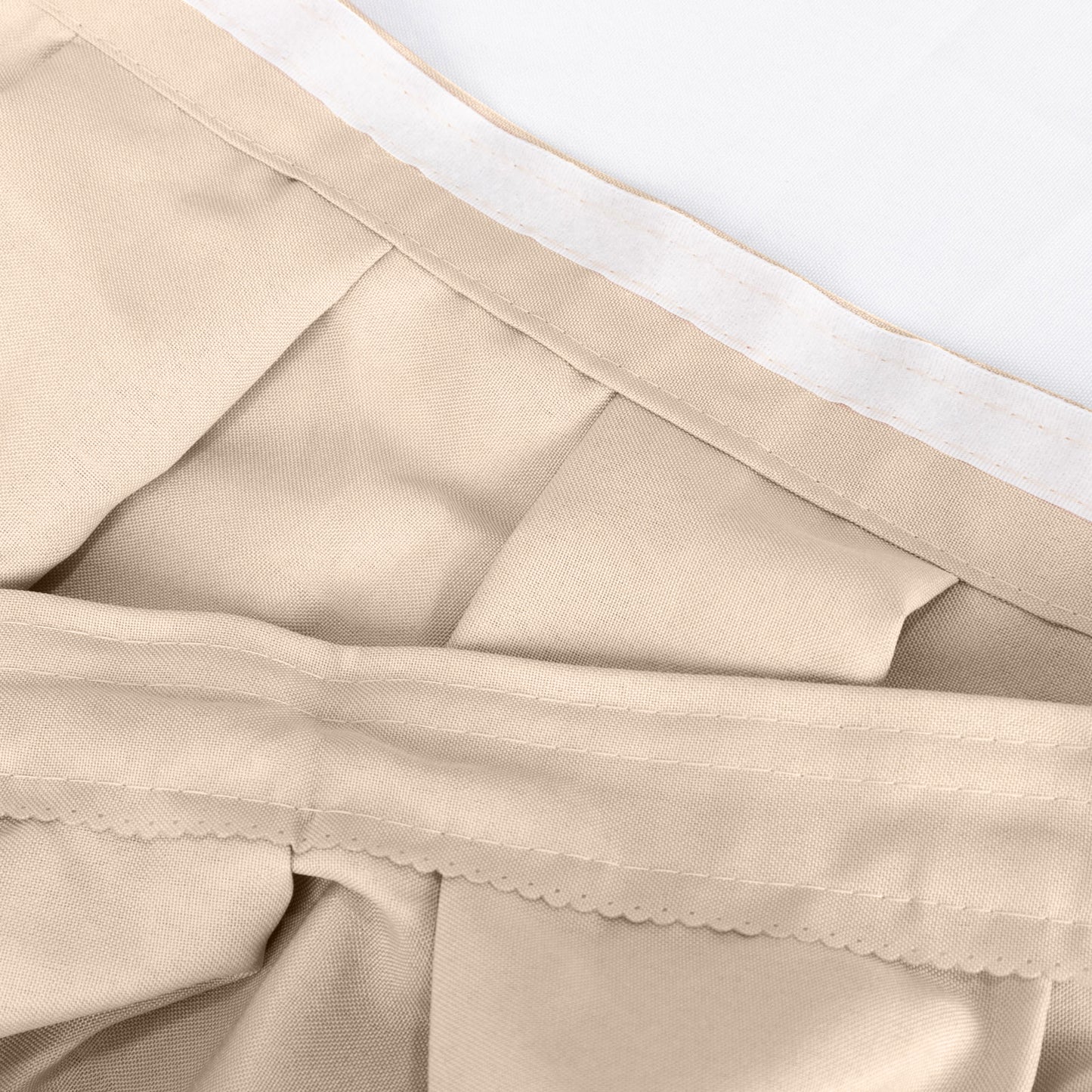 21ft Nude Pleated Polyester Table Skirt, Banquet Folding Table Skirt