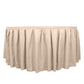 21ft Nude Pleated Polyester Table Skirt, Banquet Folding Table Skirt