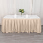 21ft Nude Pleated Polyester Table Skirt, Banquet Folding Table Skirt
