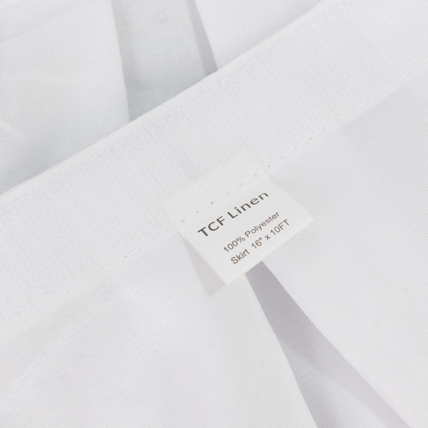 Portable Stage Skirt White Polyester Platform Skirting Cloth for Events, Performances & Wedding Staging - 16"x10ft