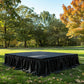 Portable Stage Skirt Black Polyester Platform Skirting Cloth for Events, Performances & Wedding Staging - 24"x20ft