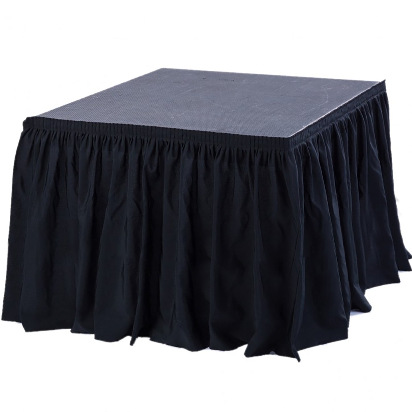 Portable Stage Skirt Black Polyester Platform Skirting Cloth for Events, Performances & Wedding Staging - 24"x20ft