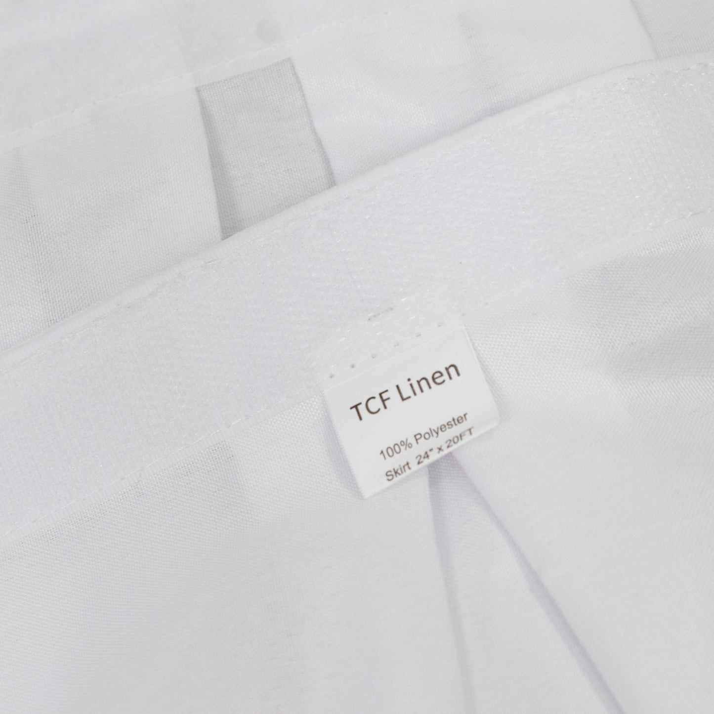 Portable Stage Skirt White Polyester Platform Skirting Cloth for Events, Performances & Wedding Staging - 24"x20ft