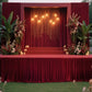 Portable Stage Skirt Burgundy Polyester Platform Skirting Cloth for Events, Performances & Wedding Staging - 48"x20ft