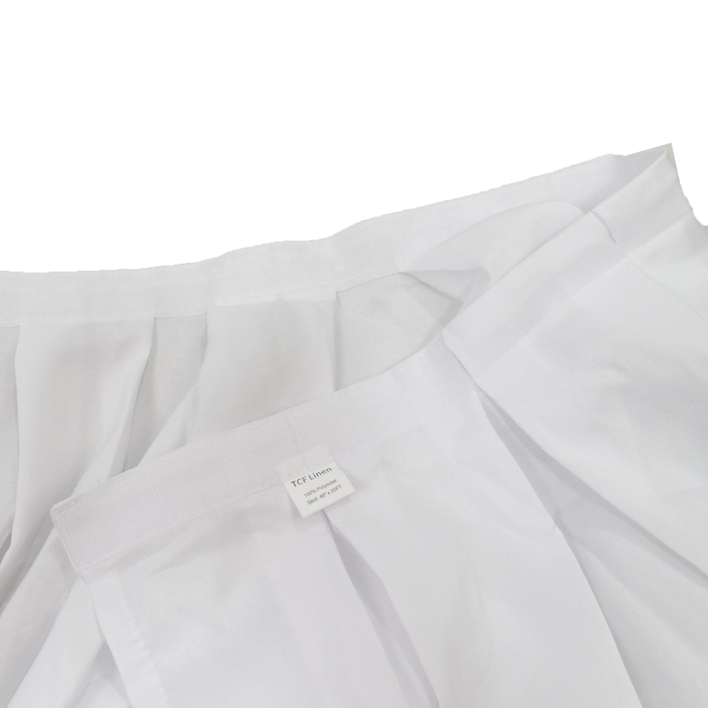 Portable Stage Skirt White Polyester Platform Skirting Cloth for Events, Performances & Wedding Staging - 48"x20ft