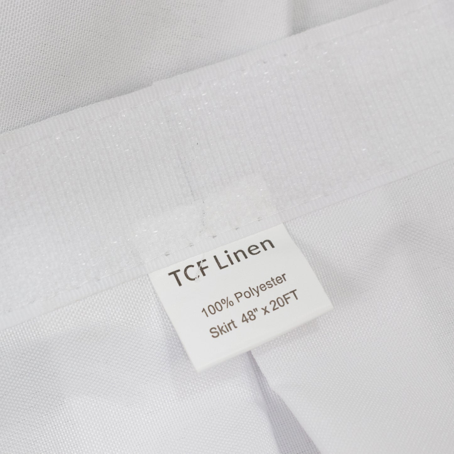 Portable Stage Skirt White Polyester Platform Skirting Cloth for Events, Performances & Wedding Staging - 48"x20ft