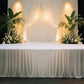 Portable Stage Skirt White Polyester Platform Skirting Cloth for Events, Performances & Wedding Staging - 48"x20ft