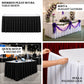 Shirred pleat scuba table skirt with soft gathered drape, designed for wedding tables, trade shows, 