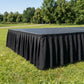 Portable Scuba Stage Skirt Black Shirred Pleated Stage Cover for Wedding & Event Platforms - Wrinkle