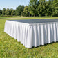 Portable Scuba Stage Skirt White Shirred Pleated Stage Cover for Wedding & Event Platforms - Wrinkle