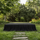 Portable Scuba Stage Skirt Black Shirred Pleated Stage Cover for Wedding & Event Platforms - Wrinkle