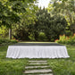 Portable Scuba Stage Skirt White Shirred Pleated Stage Cover for Wedding & Event Platforms - Wrinkle