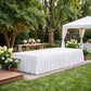 Portable Scuba Stage Skirt White Shirred Pleated Stage Cover for Wedding & Event Platforms - Wrinkle