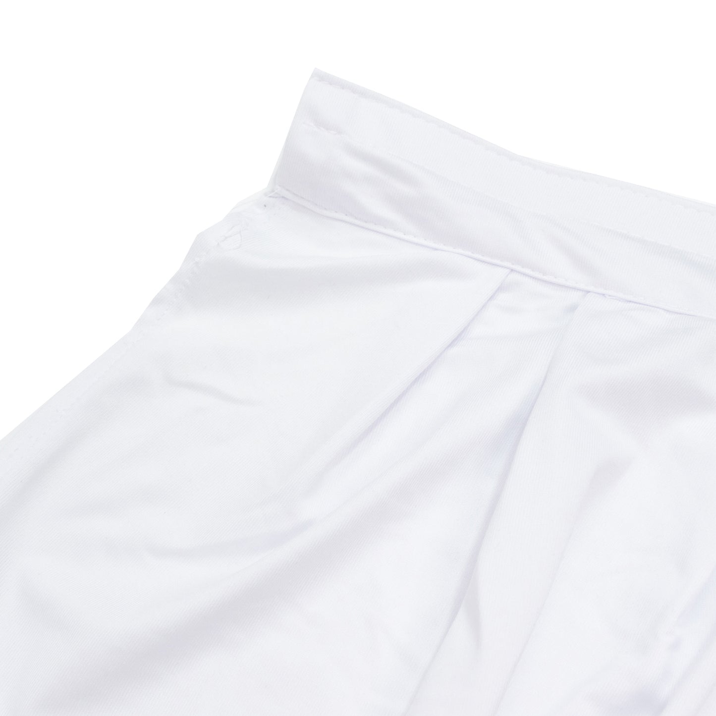 Portable Scuba Stage Skirt White Shirred Pleated Stage Cover for Wedding & Event Platforms - Wrinkle