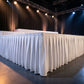 Portable Scuba Stage Skirt White Shirred Pleated Stage Cover for Wedding & Event Platforms - Wrinkle