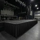 Portable Scuba Stage Skirt Black Shirred Pleated Stage Cover for Wedding & Event Platforms - Wrinkle