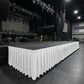 Portable Scuba Stage Skirt White Shirred Pleated Stage Cover for Wedding & Event Platforms - Wrinkle
