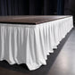 Portable Scuba Stage Skirt White Shirred Pleated Stage Cover for Wedding & Event Platforms - Wrinkle