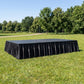 Portable Satin Stage Skirt Black Shirred Pleated Stage Cover for Wedding & Event Platforms - 16"x10f