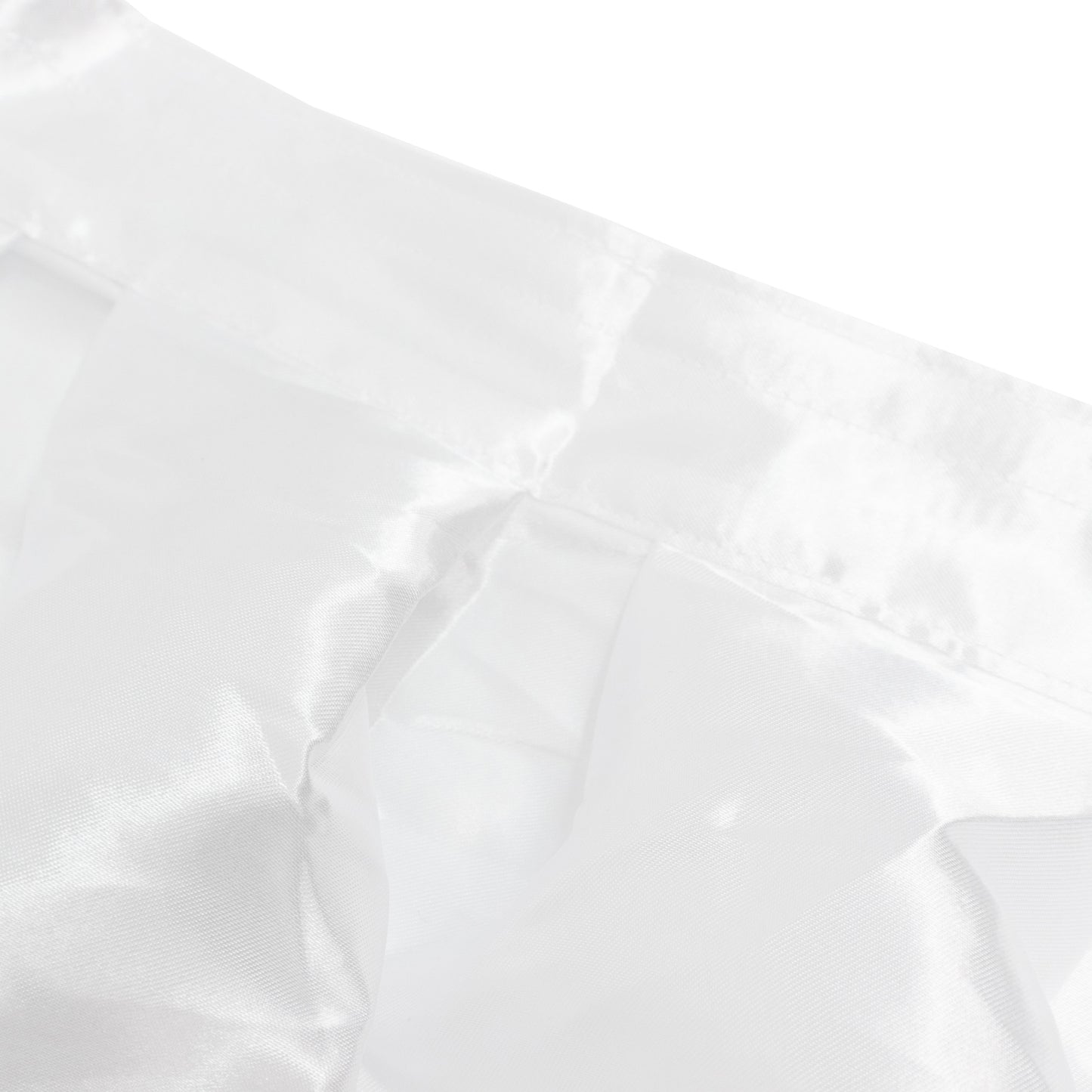 Portable Satin Stage Skirt White Shirred Pleated Stage Cover for Wedding & Event Platforms - 16"x10f