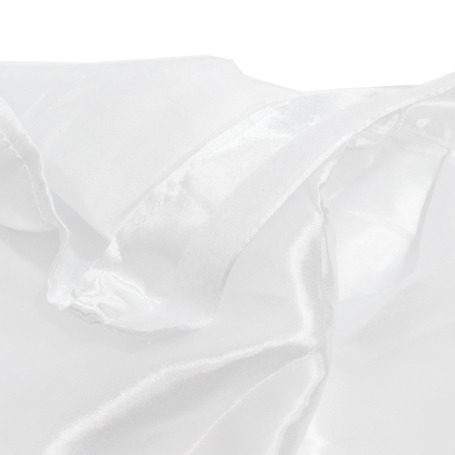 Portable Satin Stage Skirt White Shirred Pleated Stage Cover for Wedding & Event Platforms - 16"x10f