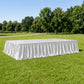 Portable Satin Stage Skirt White Shirred Pleated Stage Cover for Wedding & Event Platforms - 16"x10f