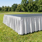 Portable Satin Stage Skirt White Shirred Pleated Stage Cover for Wedding & Event Platforms - 16"x10f
