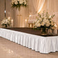 Portable Satin Stage Skirt White Shirred Pleated Stage Cover for Wedding & Event Platforms - 16"x10f