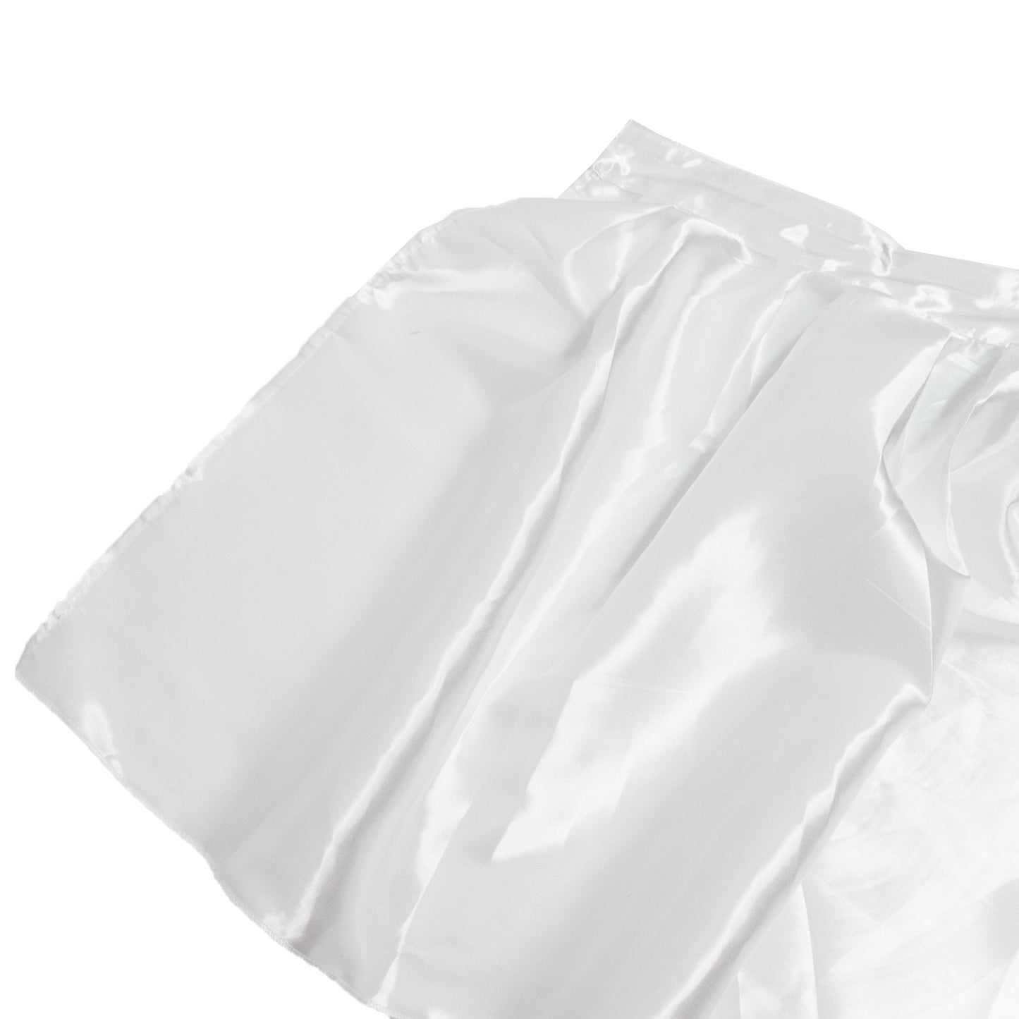 Portable Satin Stage Skirt White Shirred Pleated Stage Cover for Wedding & Event Platforms - 24"x20f