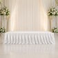 Portable Satin Stage Skirt White Shirred Pleated Stage Cover for Wedding & Event Platforms - 24"x20f