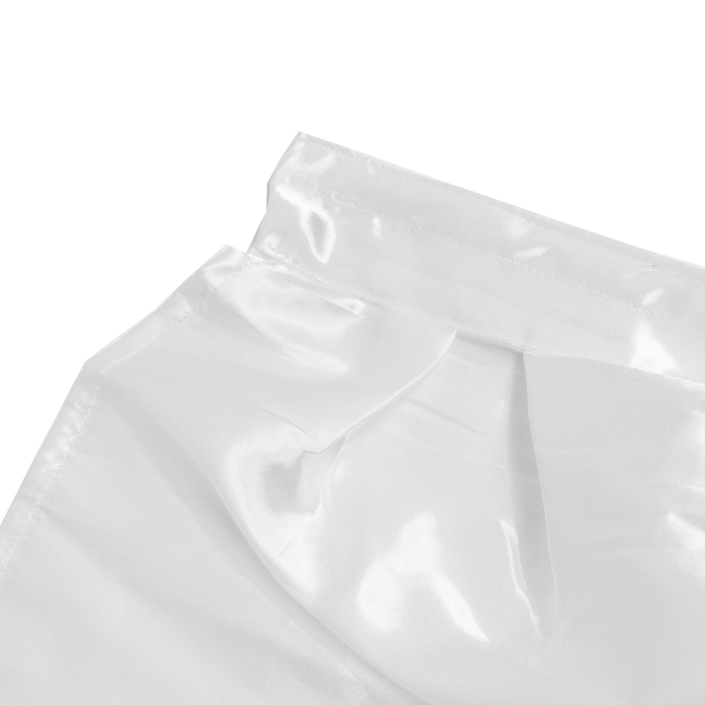 Portable Satin Stage Skirt White Shirred Pleated Stage Cover for Wedding & Event Platforms - 36"x20f