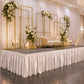 Portable Satin Stage Skirt White Shirred Pleated Stage Cover for Wedding & Event Platforms - 36"x20f
