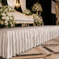 Portable Satin Stage Skirt White Shirred Pleated Stage Cover for Wedding & Event Platforms - 36"x20f
