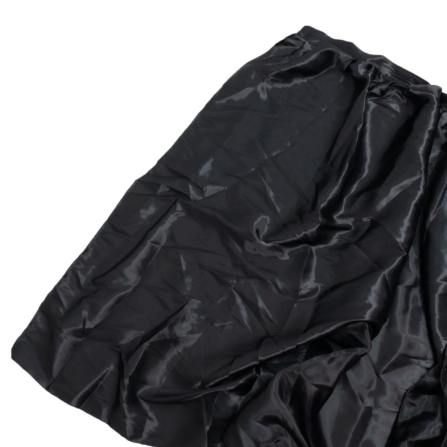 Portable Satin Stage Skirt Black Shirred Pleated Stage Cover for Wedding & Event Platforms - 48"x20f