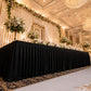 Portable Satin Stage Skirt Black Shirred Pleated Stage Cover for Wedding & Event Platforms - 48"x20f