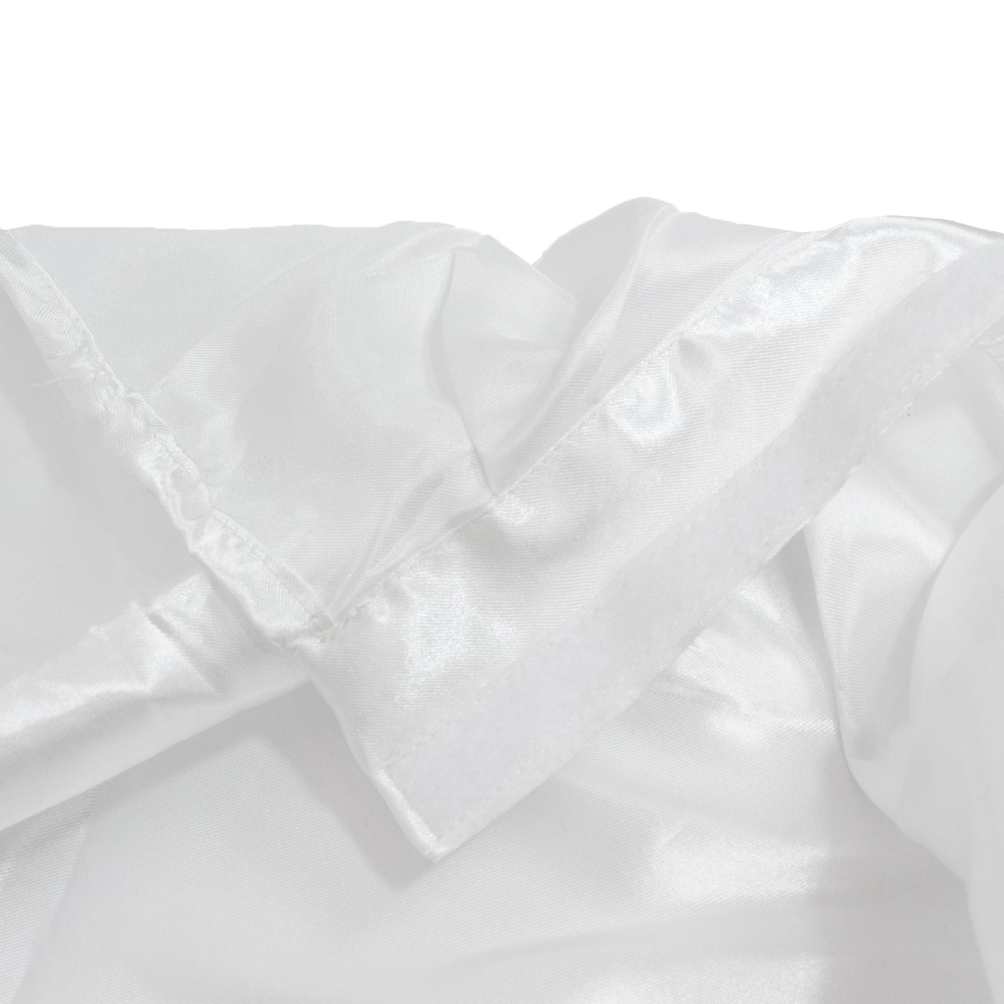 Portable Satin Stage Skirt White Shirred Pleated Stage Cover for Wedding & Event Platforms - 48"x20f