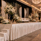 Portable Satin Stage Skirt White Shirred Pleated Stage Cover for Wedding & Event Platforms - 48"x20f