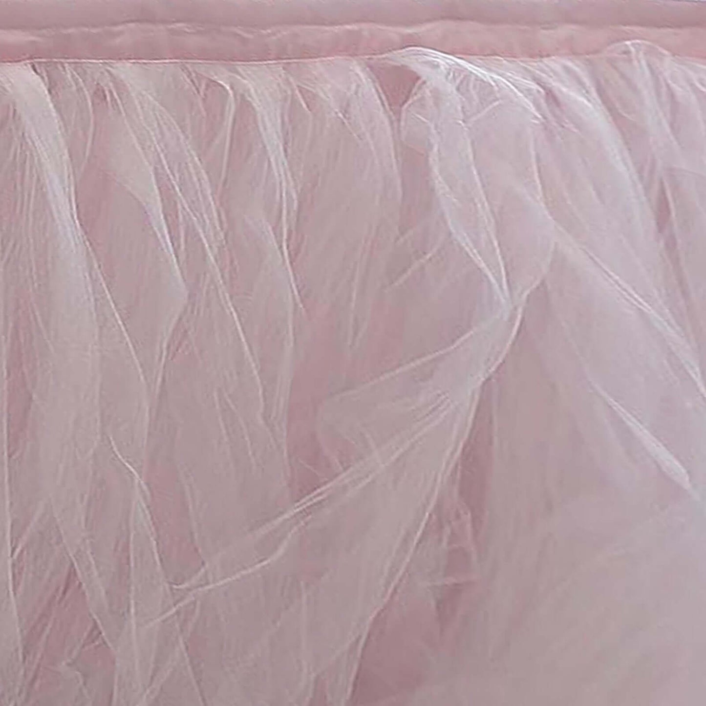 Blush 4 Layer Tulle Tutu Pleated Table Skirt 14ft #whtbkgd