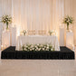 Portable Stage Skirting Crushed Velvet Black Shirred Pleat Cover for Wedding & Event Platforms - 16"