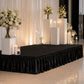 Portable Stage Skirting Crushed Velvet Black Shirred Pleat Cover for Wedding & Event Platforms - 16"