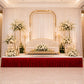 Portable Stage Skirting Crushed Velvet Red Shirred Pleat Cover for Wedding & Event Platforms - 16"x1