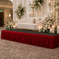 Portable Stage Skirting Crushed Velvet Red Shirred Pleat Cover for Wedding & Event Platforms - 16"x1